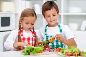 boy and girl in the kitchen