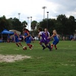 girls playing soccer