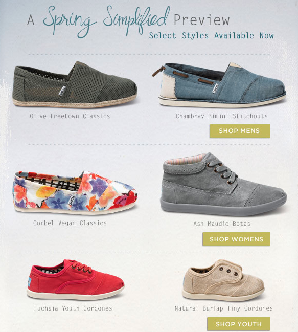 TOMS Shoes Spring Collection