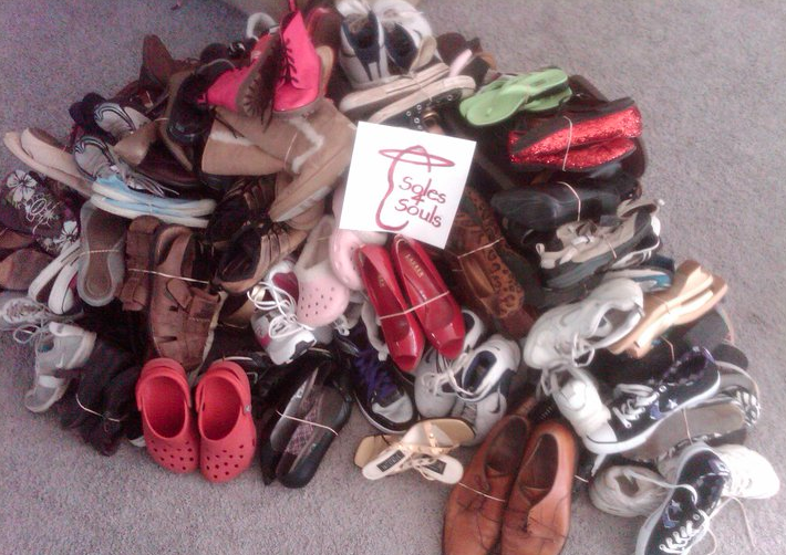 pile of old shoes