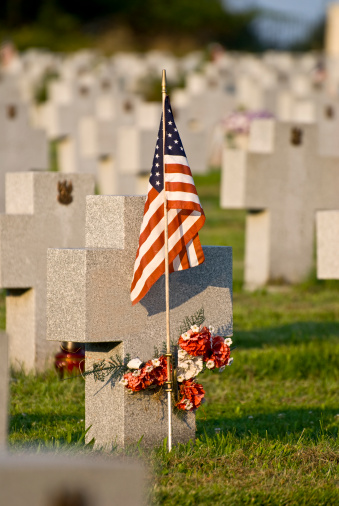american flag at cemetary