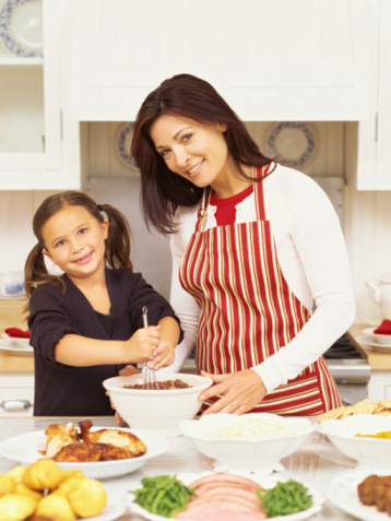 Mom & daughter cooking