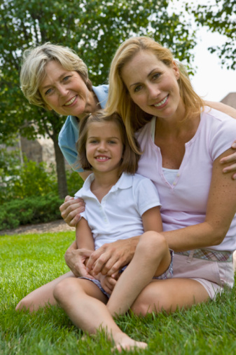 three generations of women