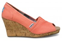 Coral Canvas Women's Wedges