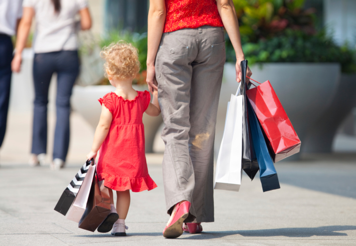 Little girl shopping