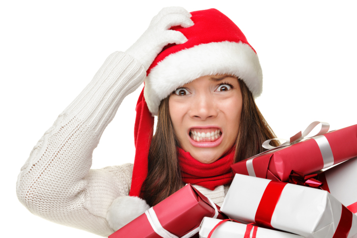 woman with holiday stress