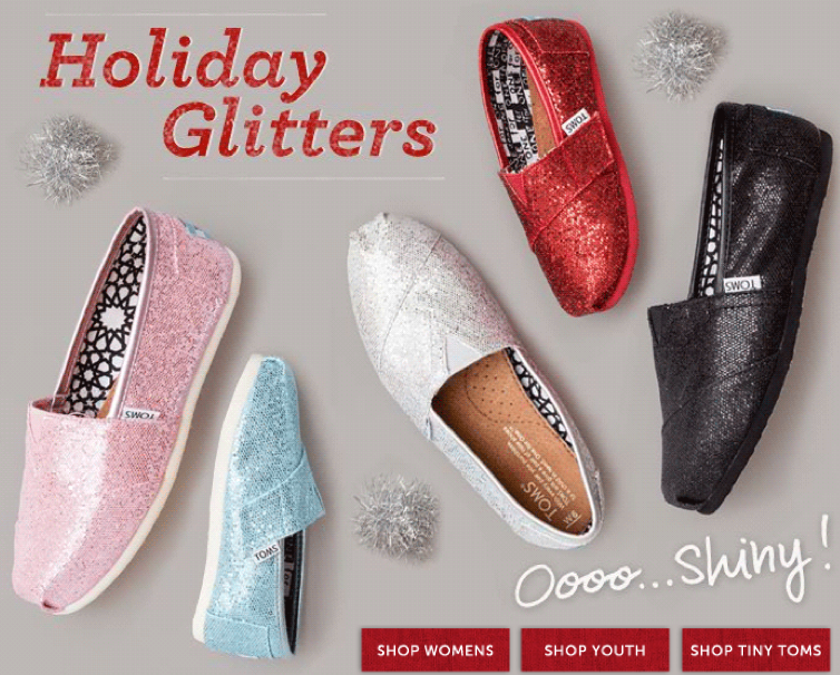 TOMS Shoes holiday glitters