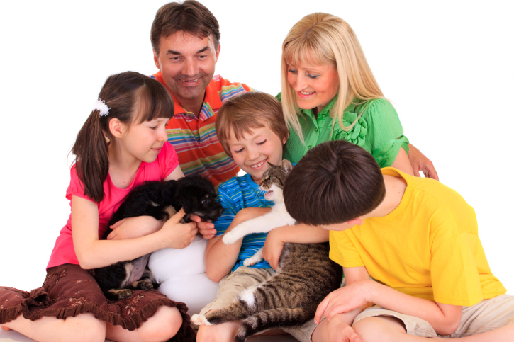 Family with pet