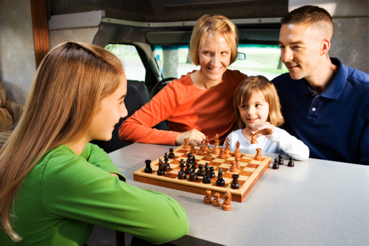 family playing chess