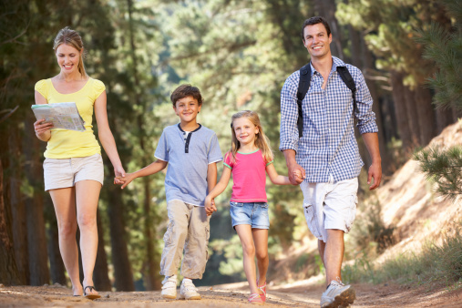 Family hiking