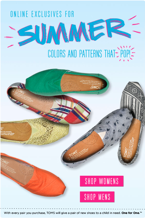 TOMS Shoes summer exclusives