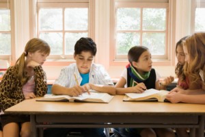 children studying