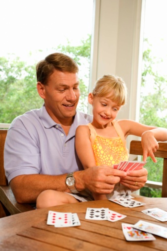 Playing cards with dad