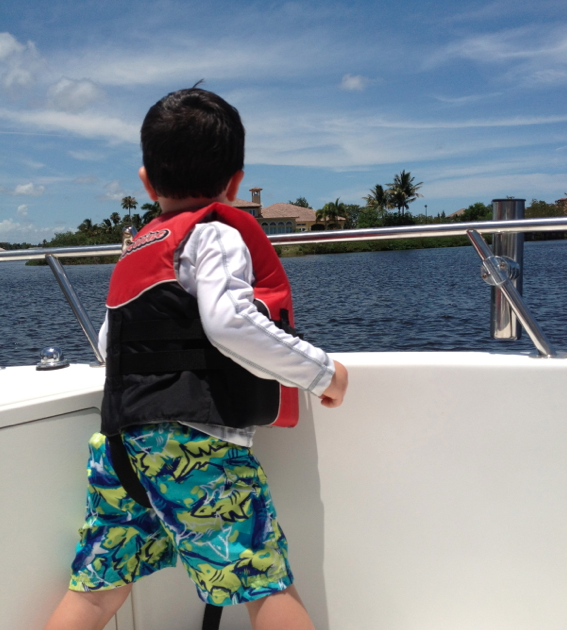 Toddler on a boat