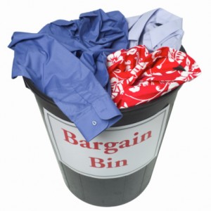 Bin with clothes inside