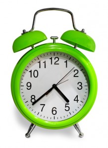 Green alarm clock