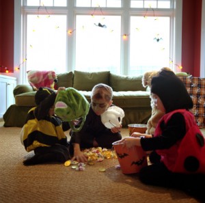 Kids going through candy