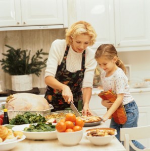 Mom & daughter cooking