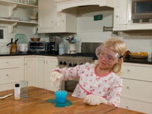 Girl doing a science experiment