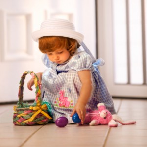 small child with easter basket