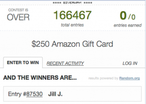 amazon giveaway winner