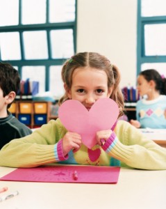 Girl with paper heart