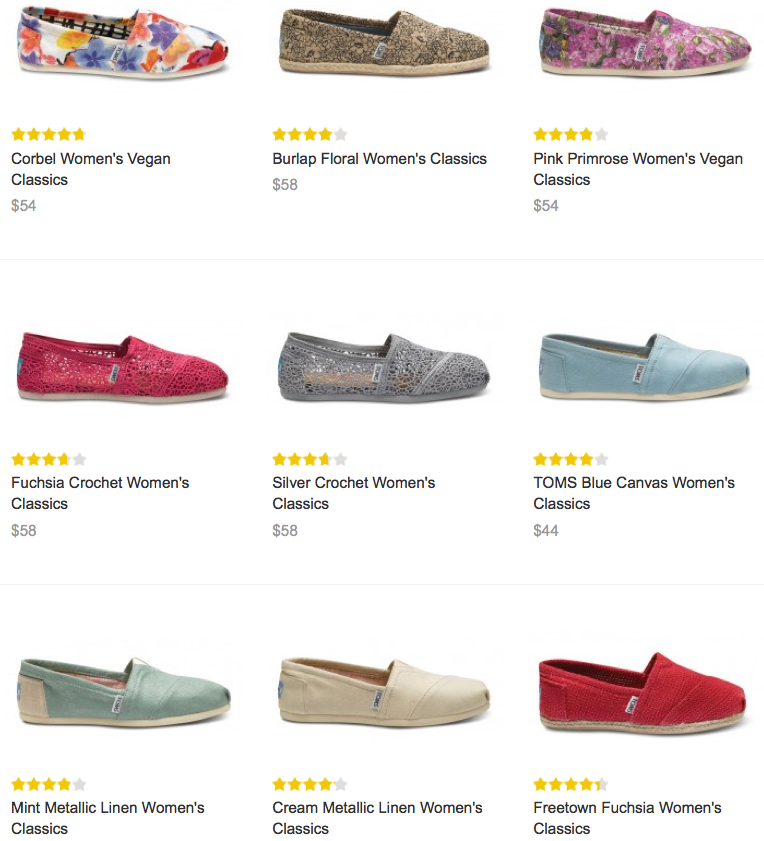 TOMS Shoes Spring Collection for Women, Men and Kids